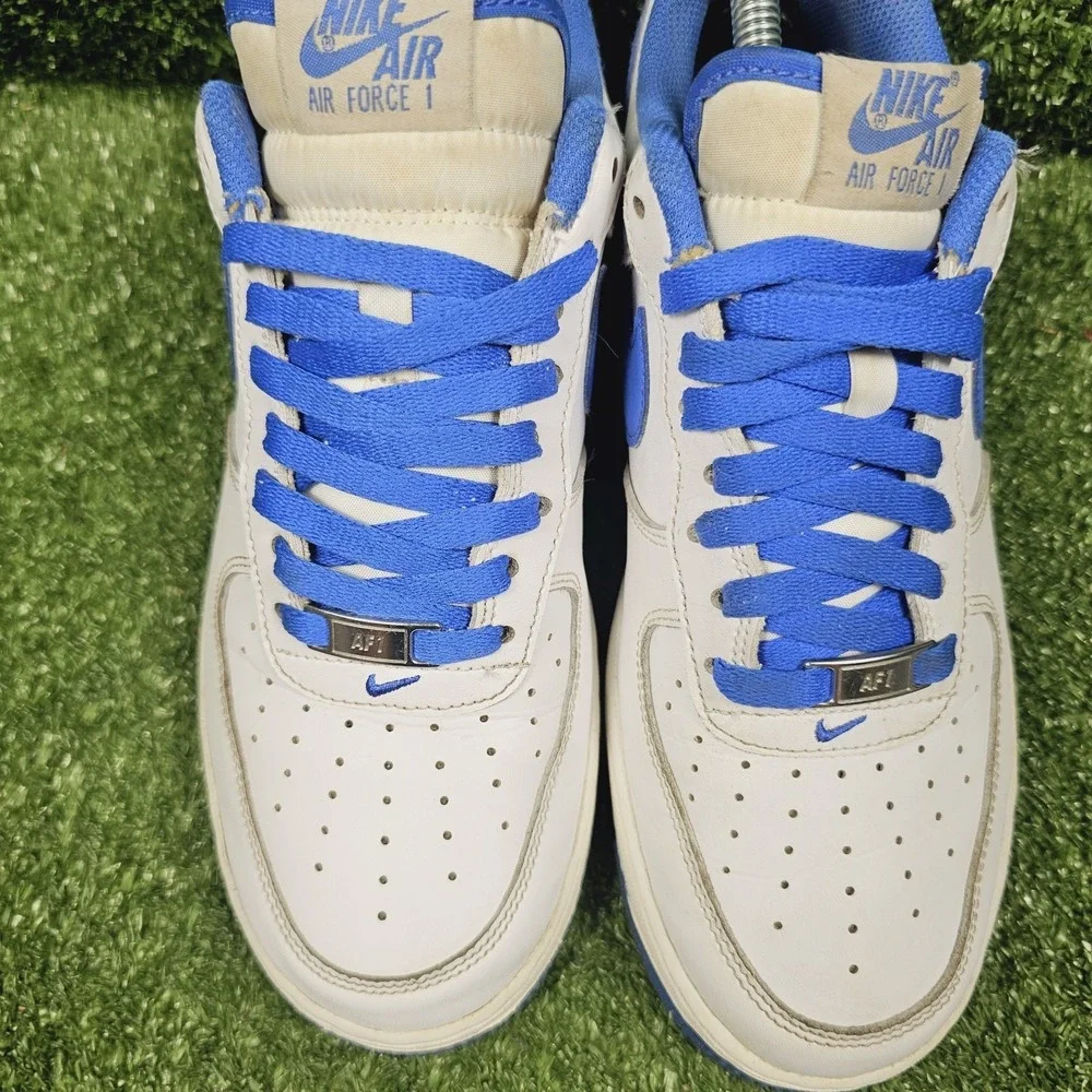 Nike Air Force 1 '07 Low White Medium Blue Casual Sneakers DH7561-104 Mens 8
